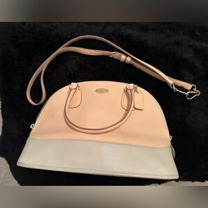 Limited edition Cream and Peach Coach bag with long strap and wallet